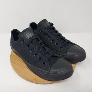 Converse Womens 8 Sneakers Chuck Taylor Ox Monochrome Black Low Lace Up Shoes